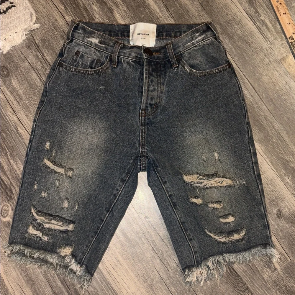 One teaspoon Cut off trucker long denim shorts size 24 woman’s